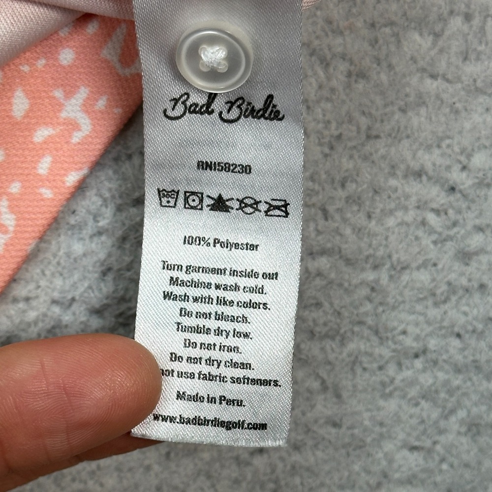 Bad Birdie Men's Golf Polo Shirt Size Large Peach - Picture 7 of 9